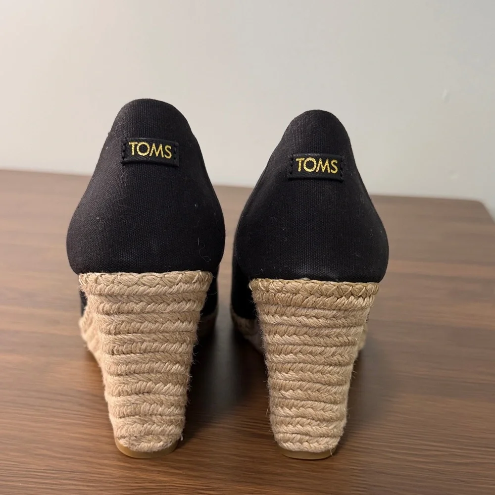 Tom’s‎ Women's Michelle Peep-Toe Espadrille Wedges sz 12 NWOT